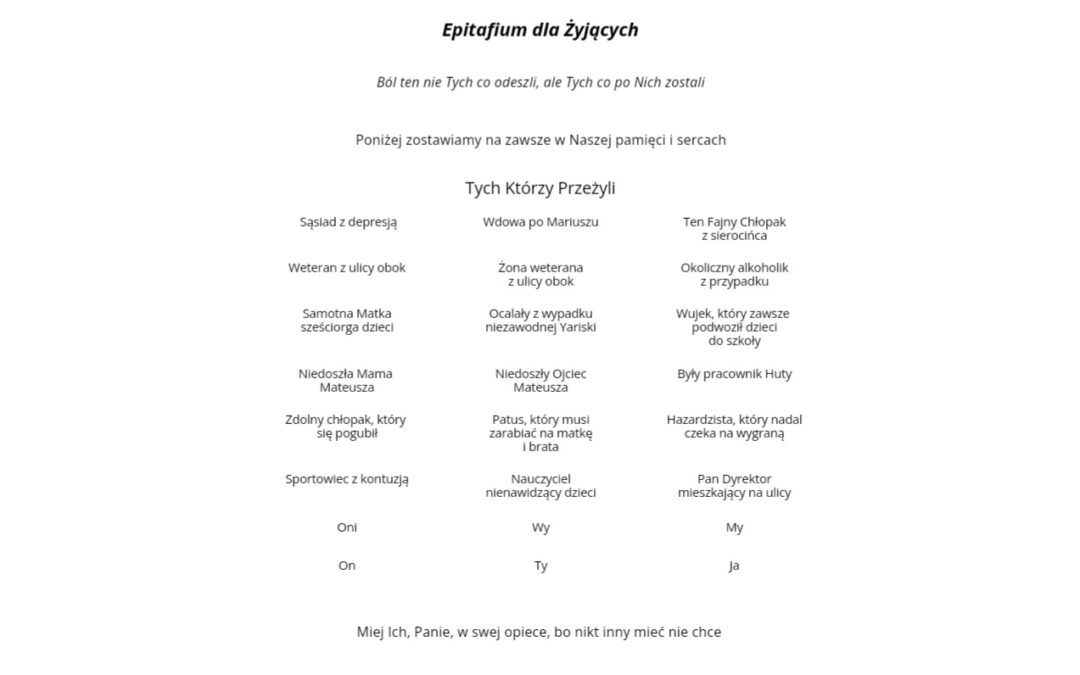 Epitafium dla żyjących