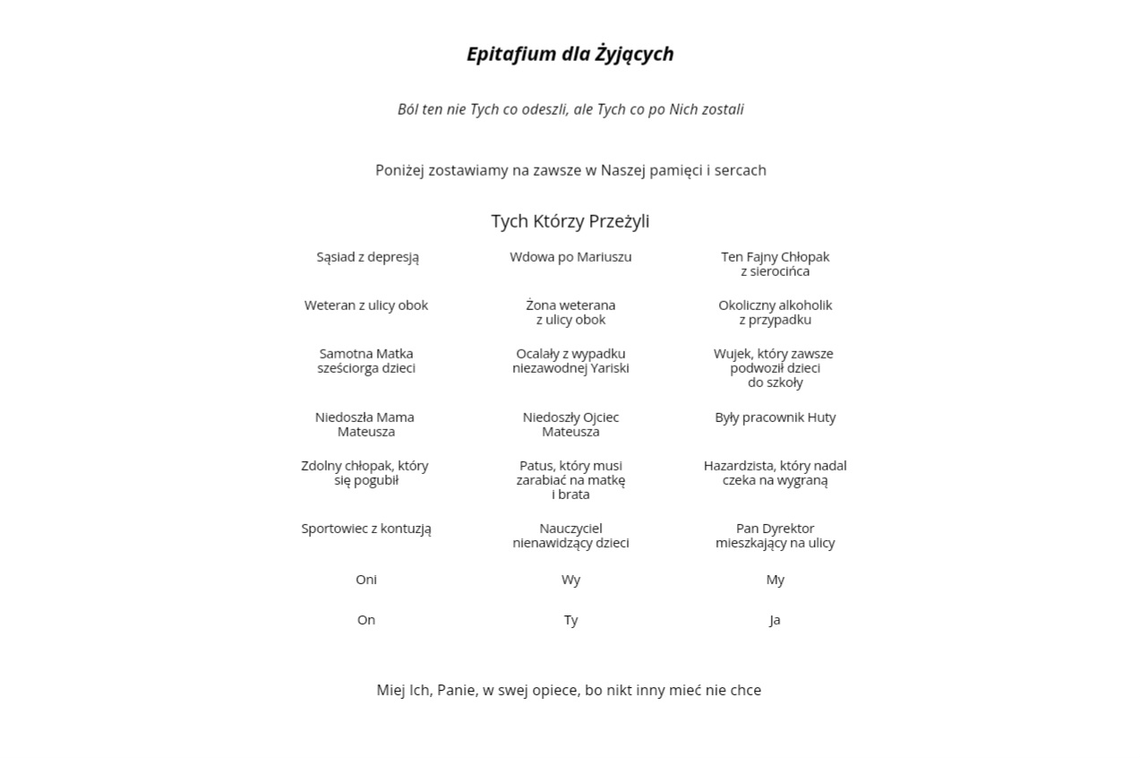 Epitafium dla żyjących